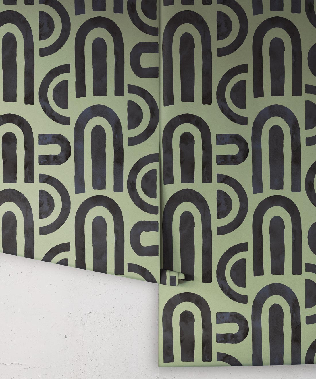 Formes Deux Wallpaper, Midnight Green