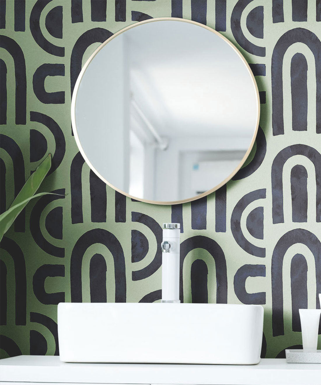Formes Deux Wallpaper, Midnight Green