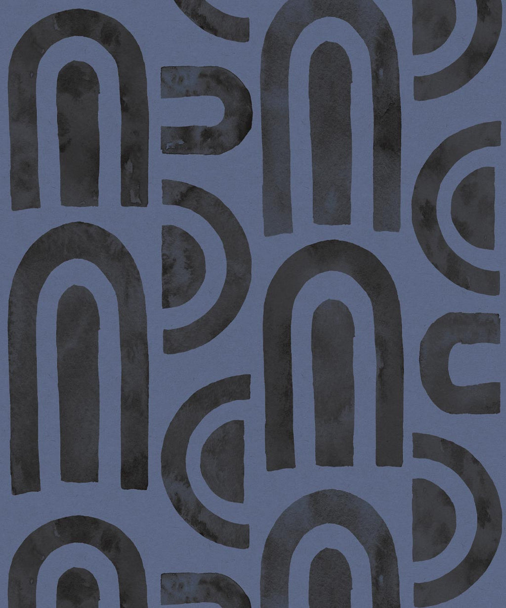 Formes Deux Wallpaper, Midnight Navy