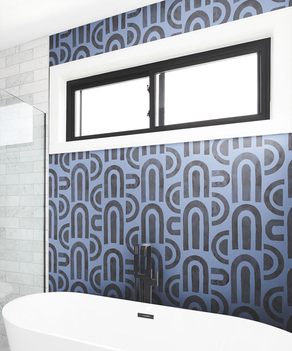 Formes Deux Wallpaper, Midnight Navy