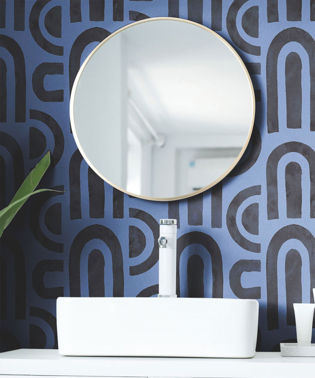 Formes Deux Wallpaper, Midnight Navy
