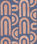 Formes Deux Wallpaper, Salmon Navy