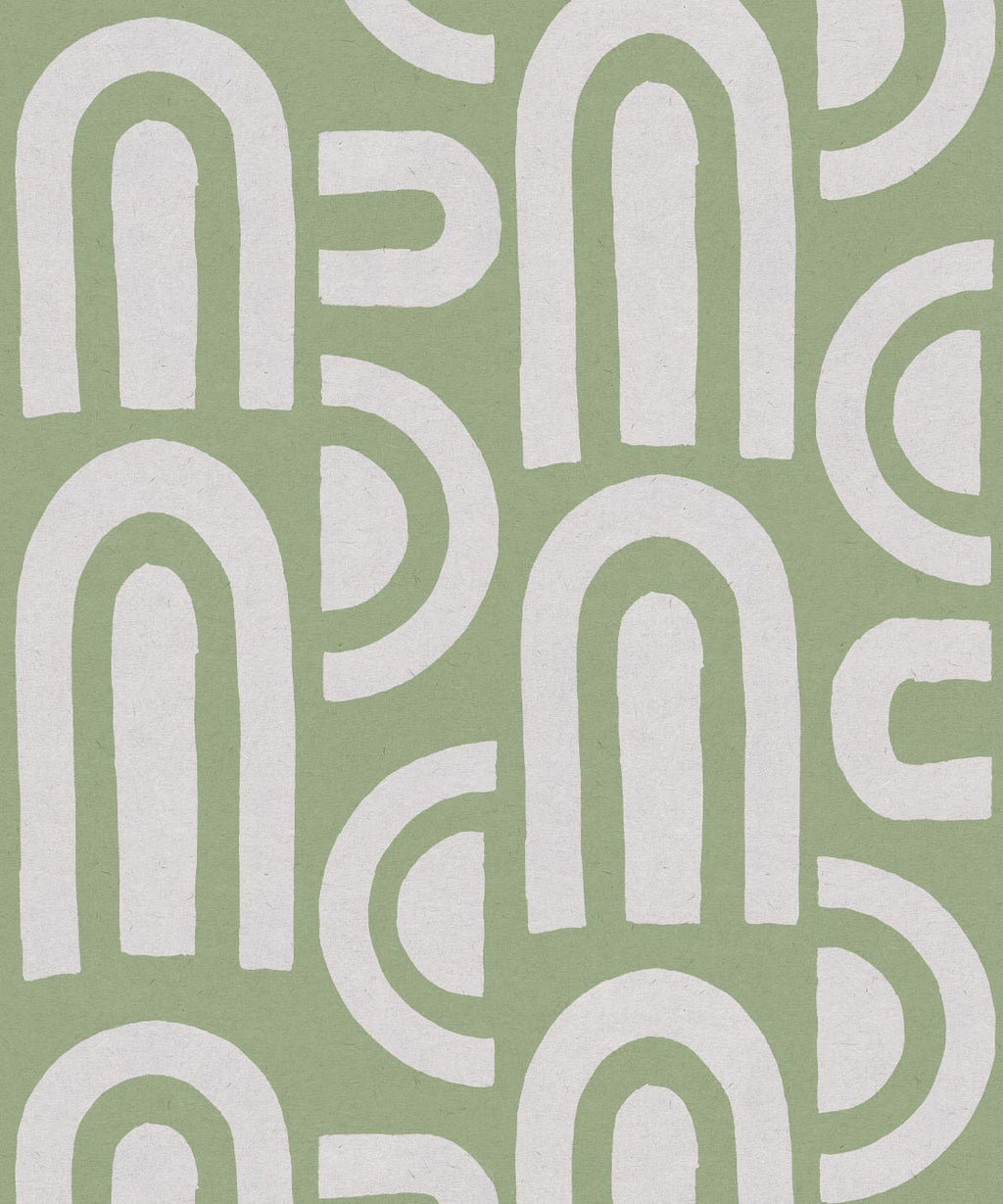 Formes Deux Wallpaper, Snow Green