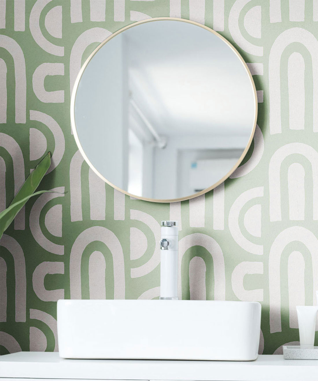 Formes Deux Wallpaper, Snow Green