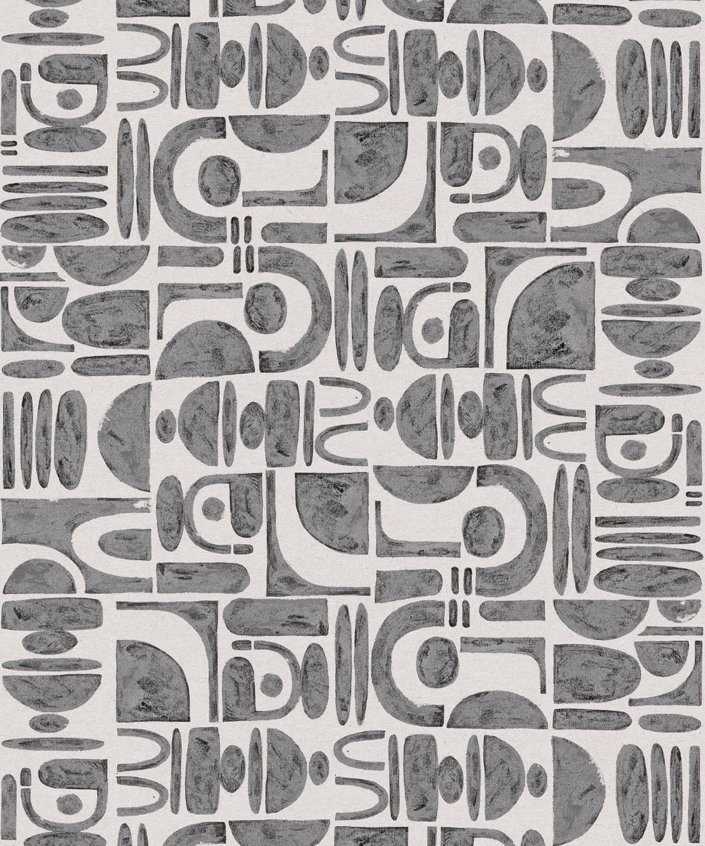 Formes Trois Wallpaper, Charcoal White