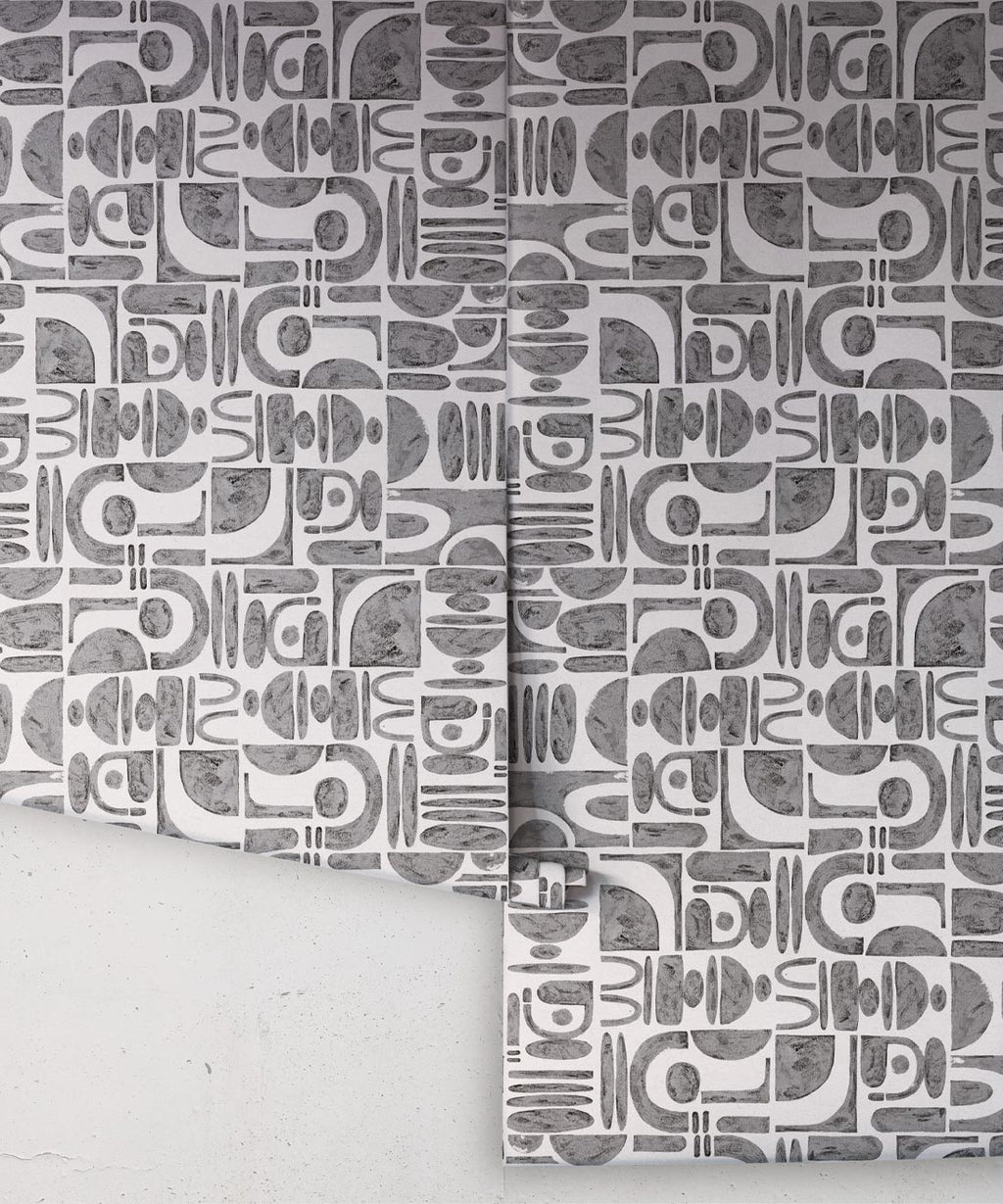 Formes Trois Wallpaper, Charcoal White