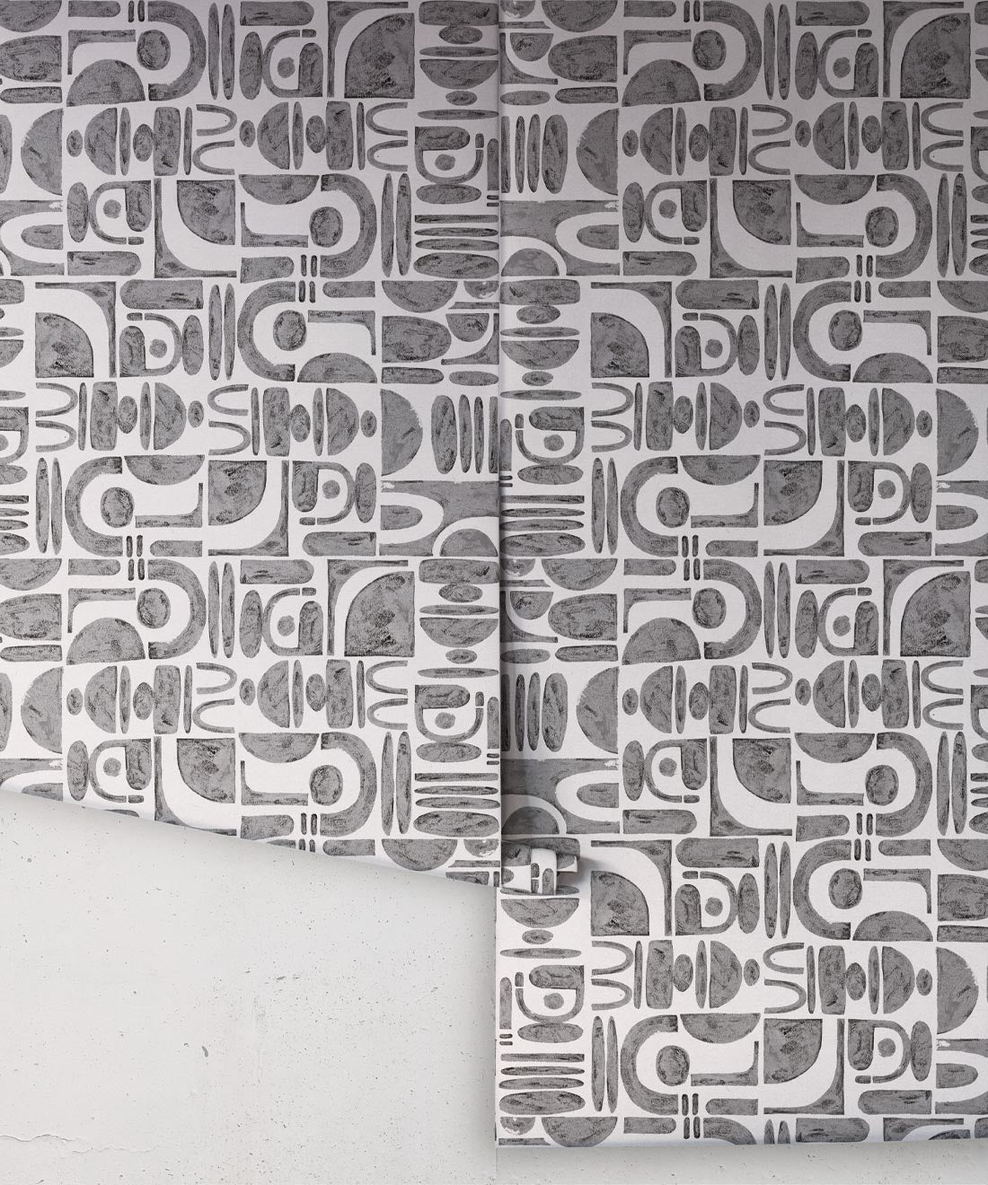 Formes Trois Wallpaper, Charcoal White