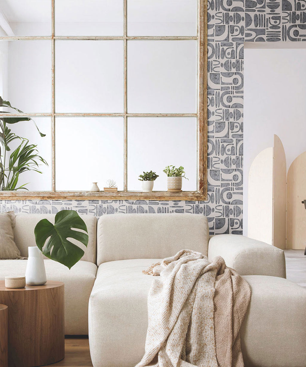 Formes Trois Wallpaper, Charcoal White