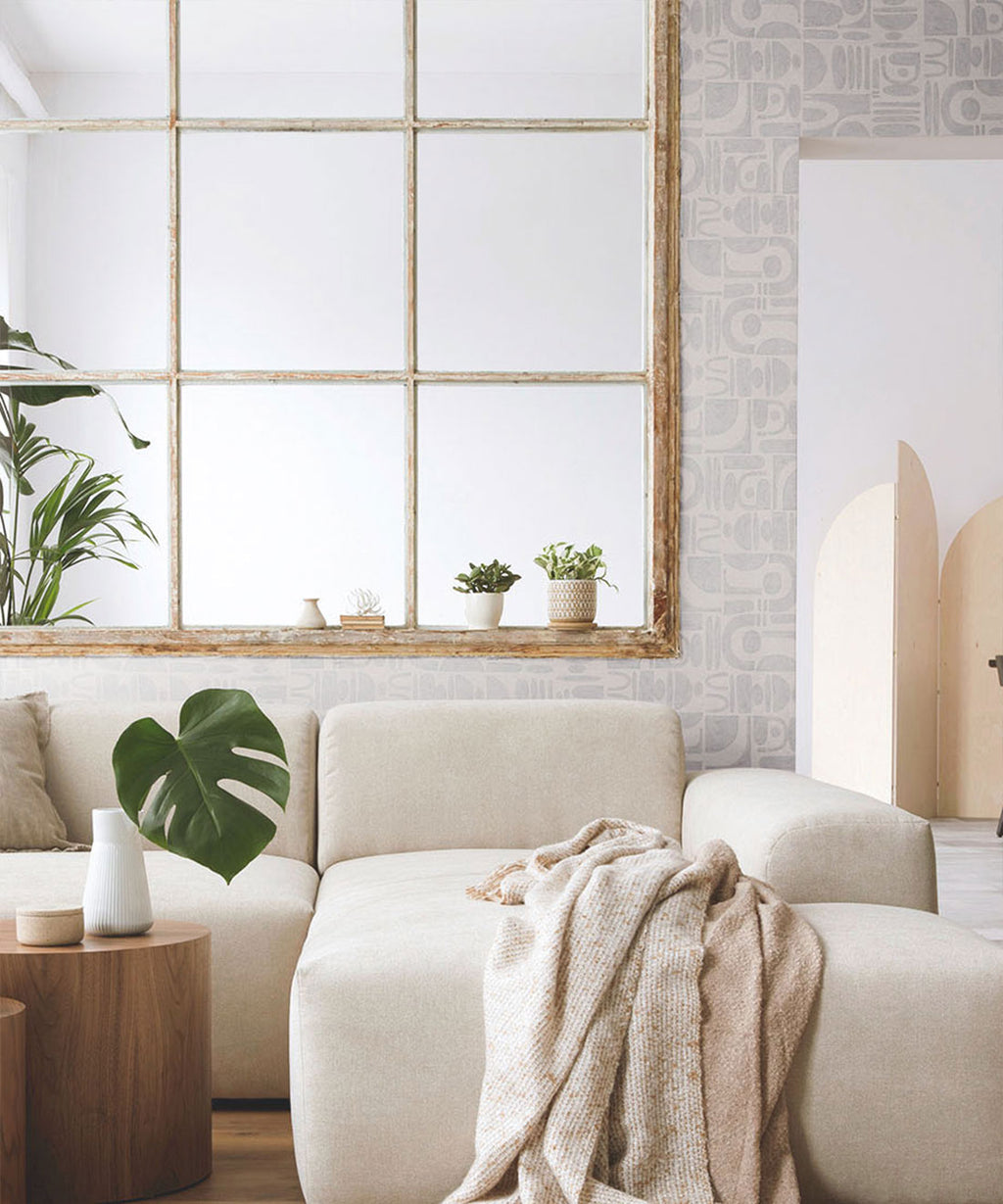 Formes Trois Wallpaper, Grey White