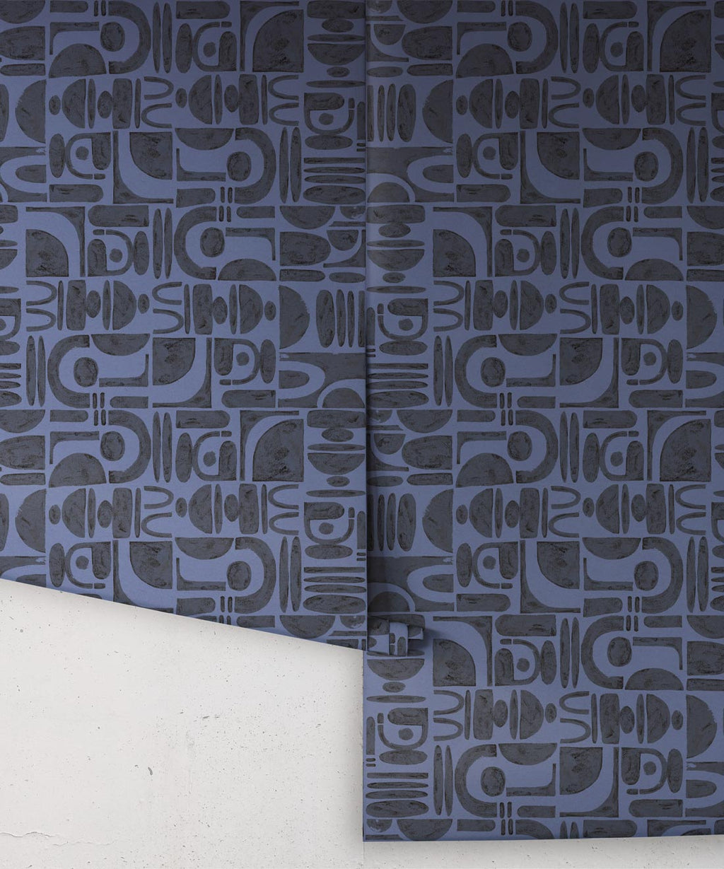 Formes Trois Wallpaper, Midnight Navy