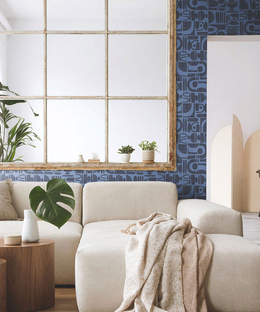 Formes Trois Wallpaper, Midnight Navy