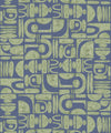 Formes Trois Wallpaper, Sage Navy