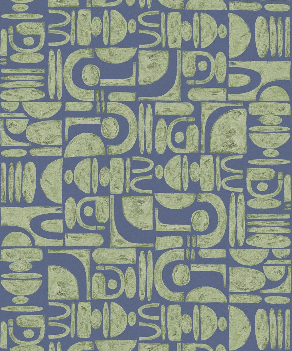 Formes Trois Wallpaper, Sage Navy