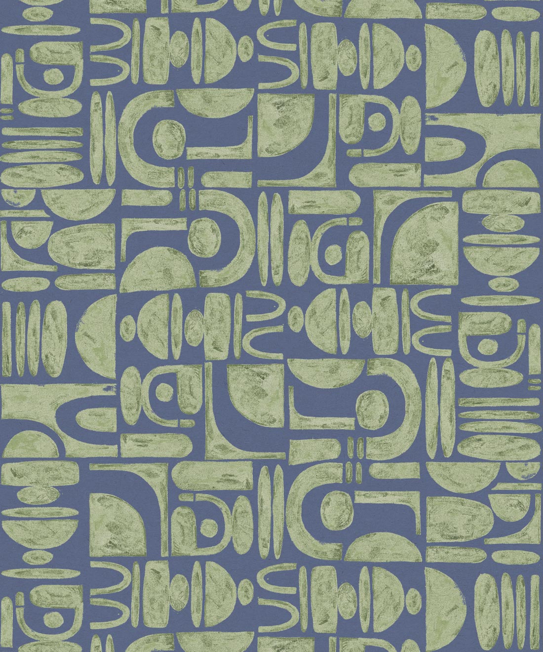Formes Trois Wallpaper, Sage Navy
