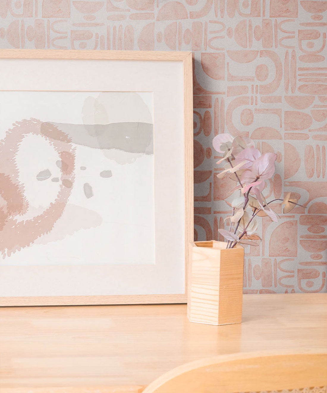 Formes Trois Wallpaper, Salmon Light Beige