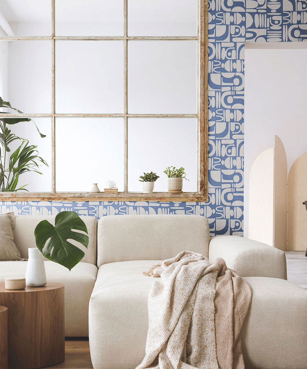 Formes Trois Wallpaper, Snow Navy