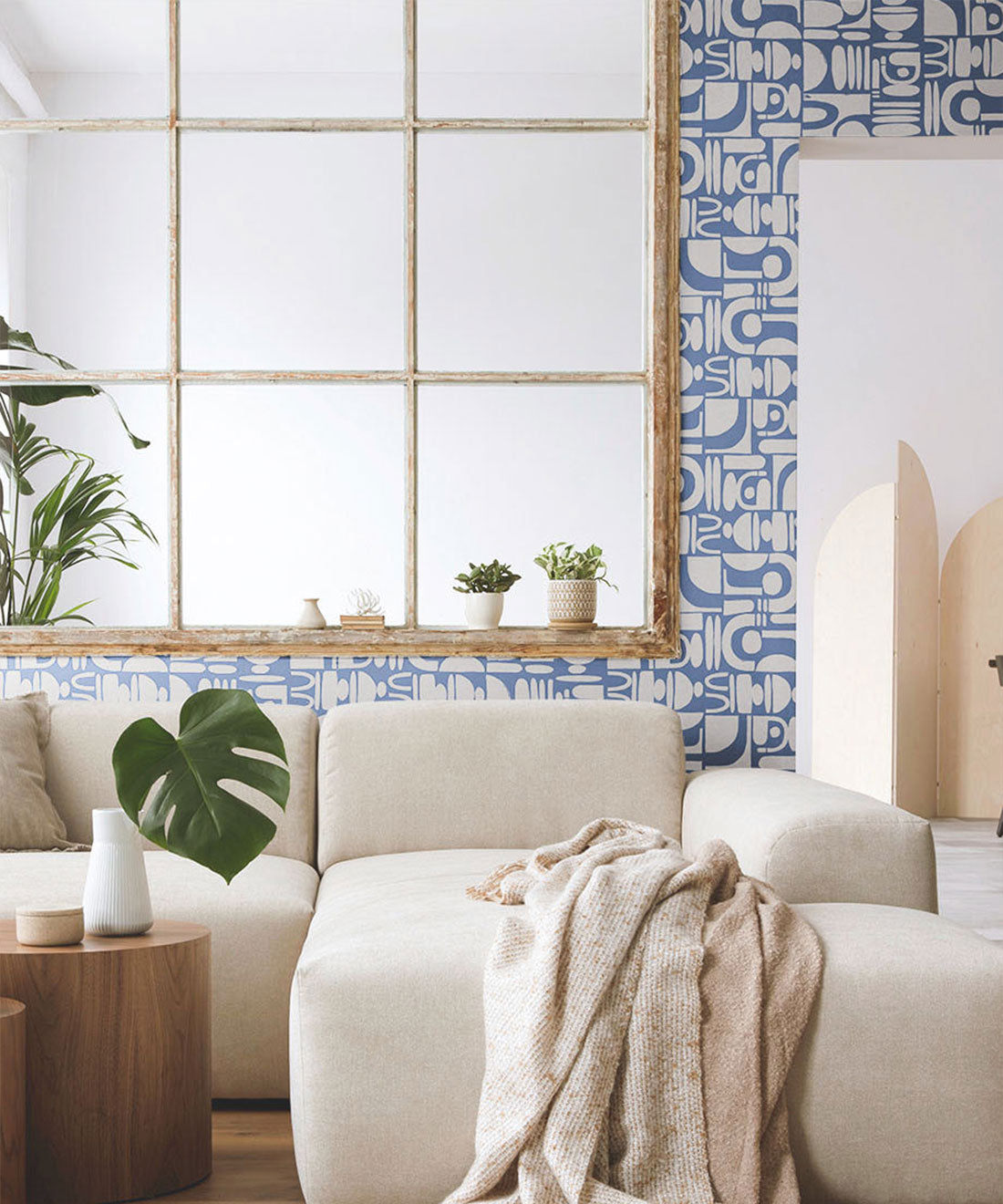 Formes Trois Wallpaper, Snow Navy