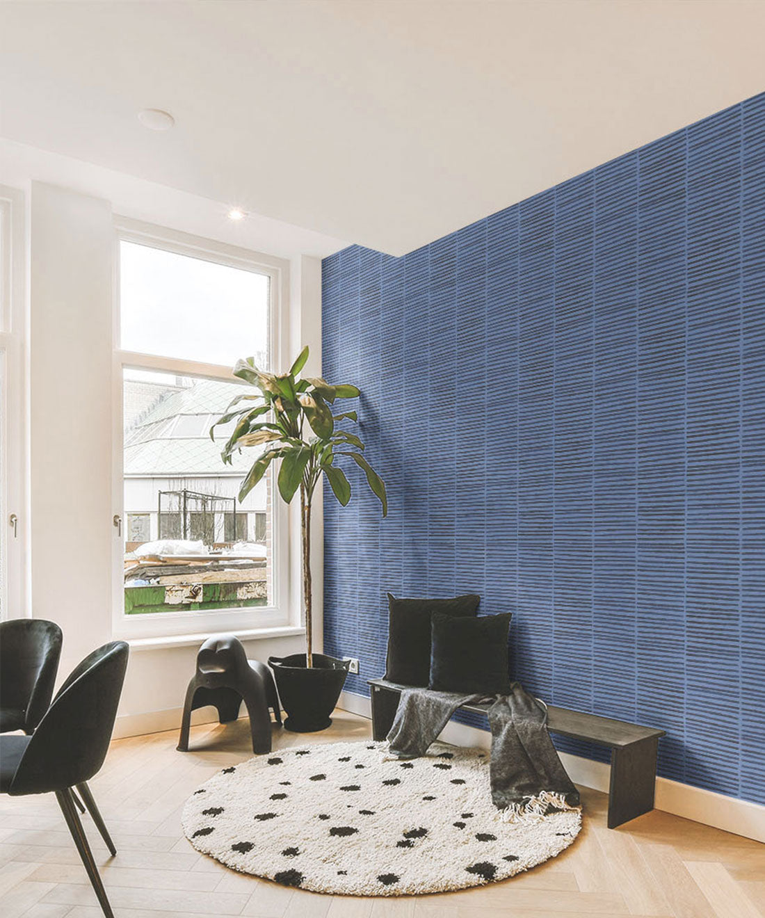 Lignes Wallpaper, Midnight Navy