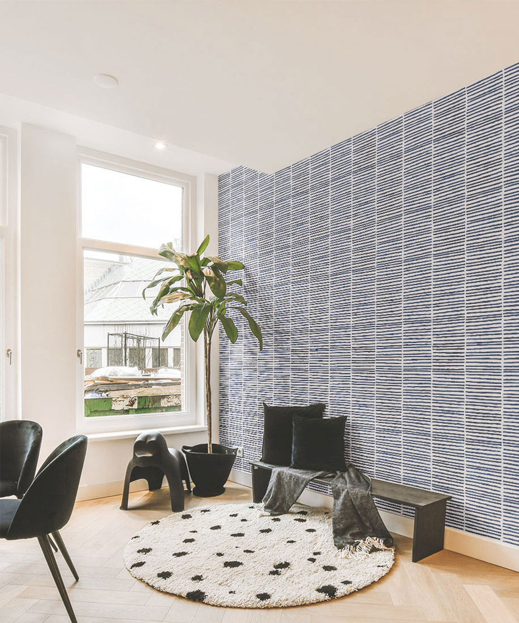 Lignes Wallpaper, Midnight White