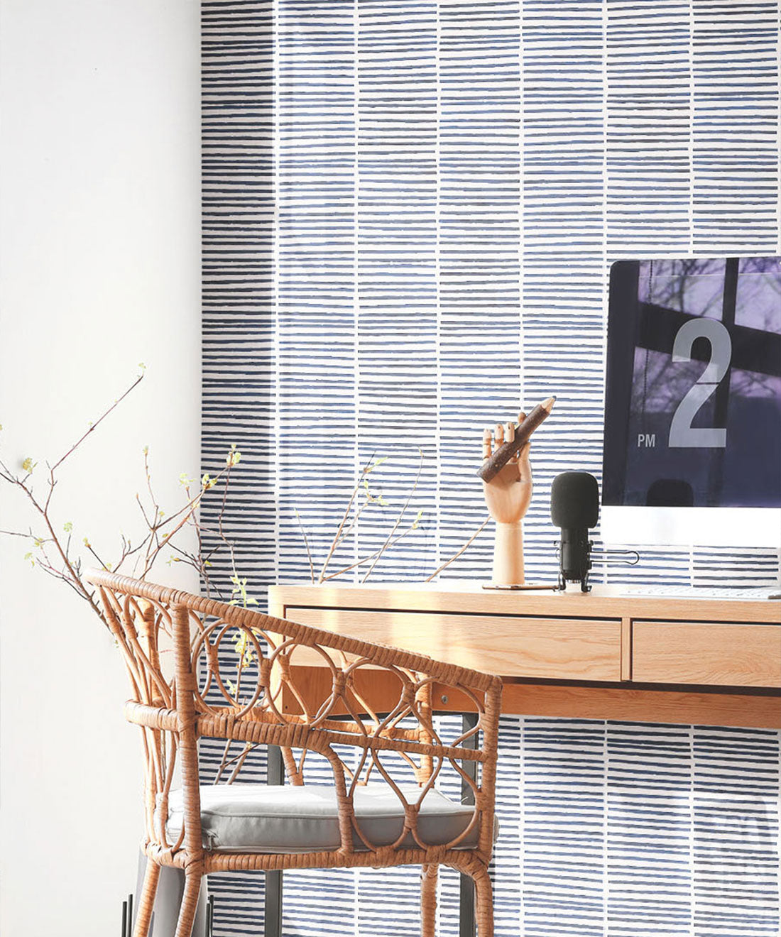 Lignes Wallpaper, Midnight White