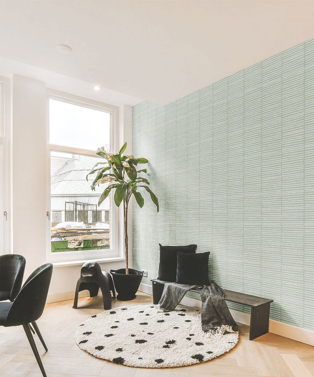 Lignes Wallpaper, Snow Green