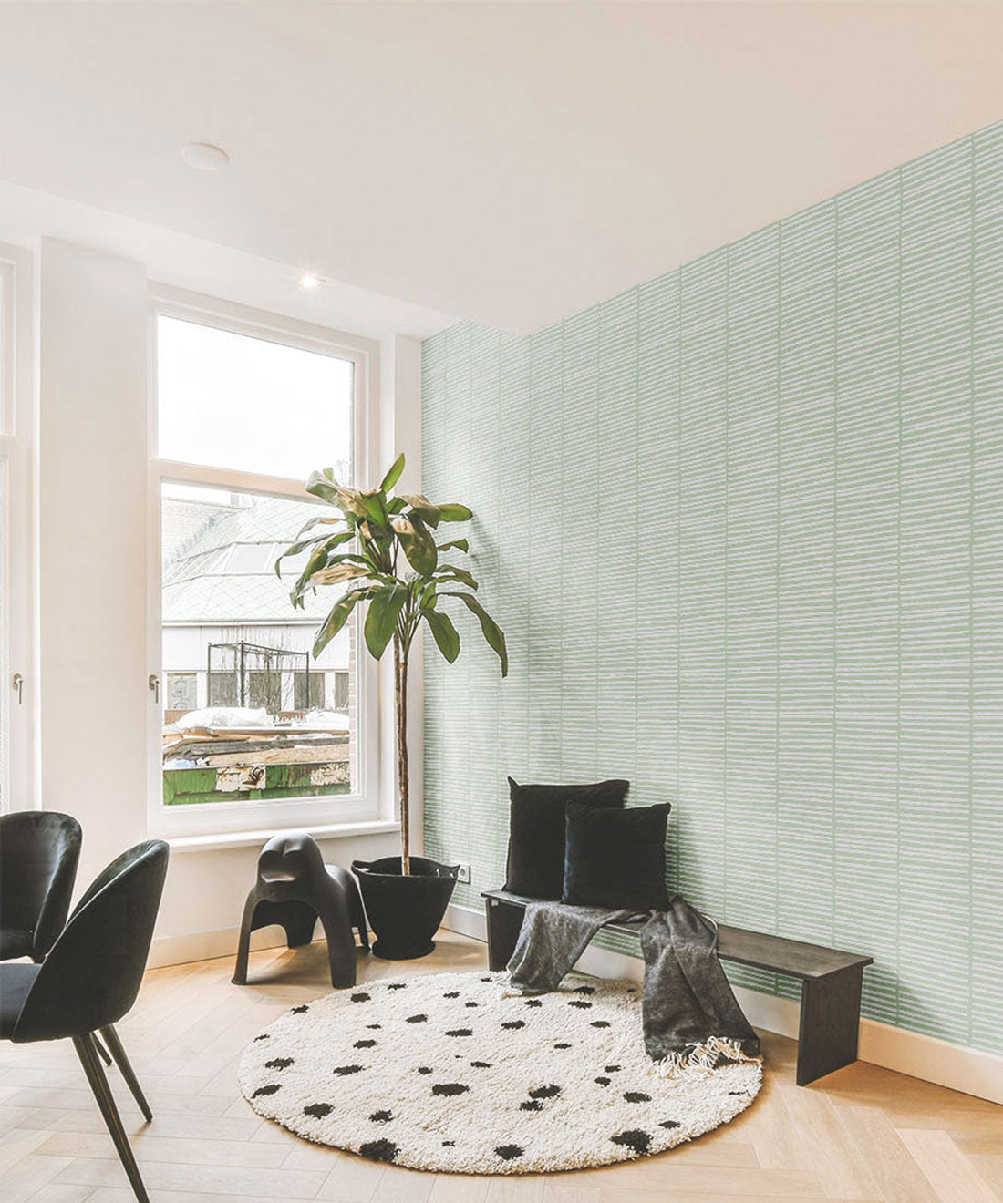 Lignes Wallpaper, Snow Green