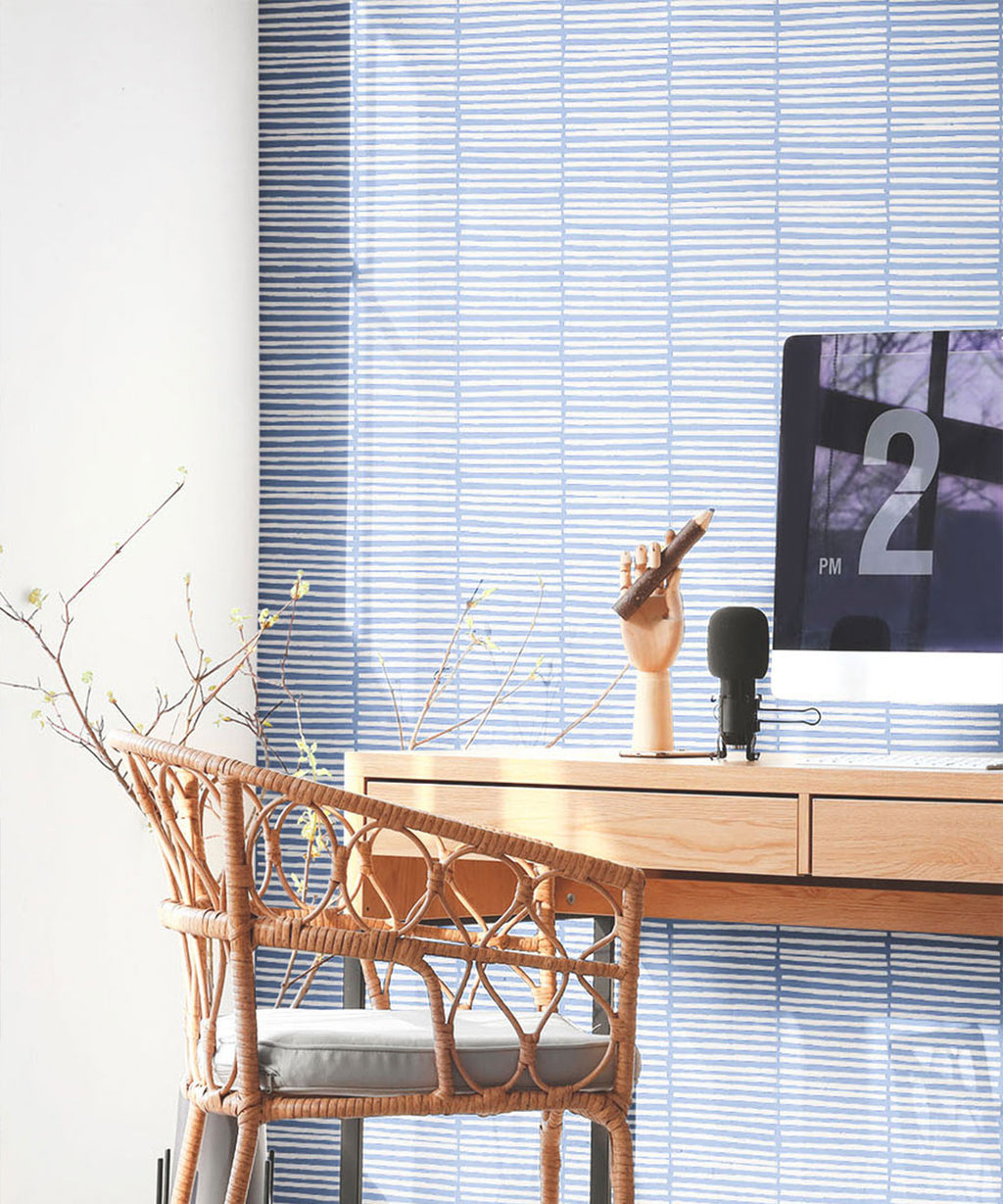 Lignes Wallpaper, Snow Navy