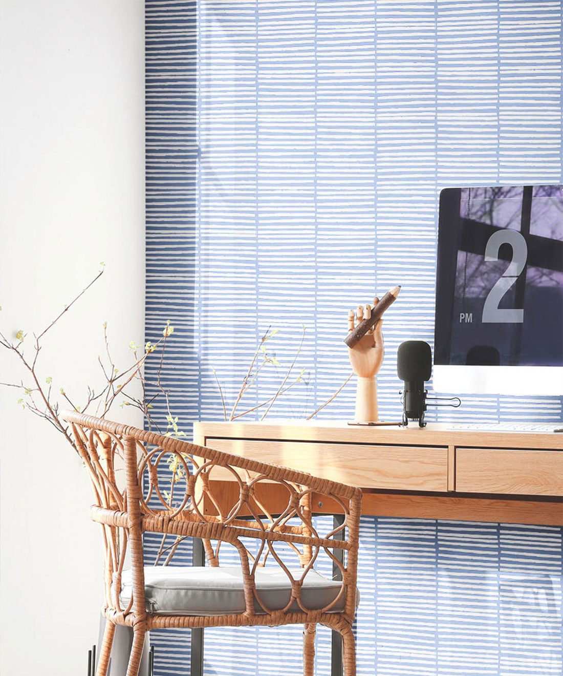Lignes Wallpaper, Snow Navy