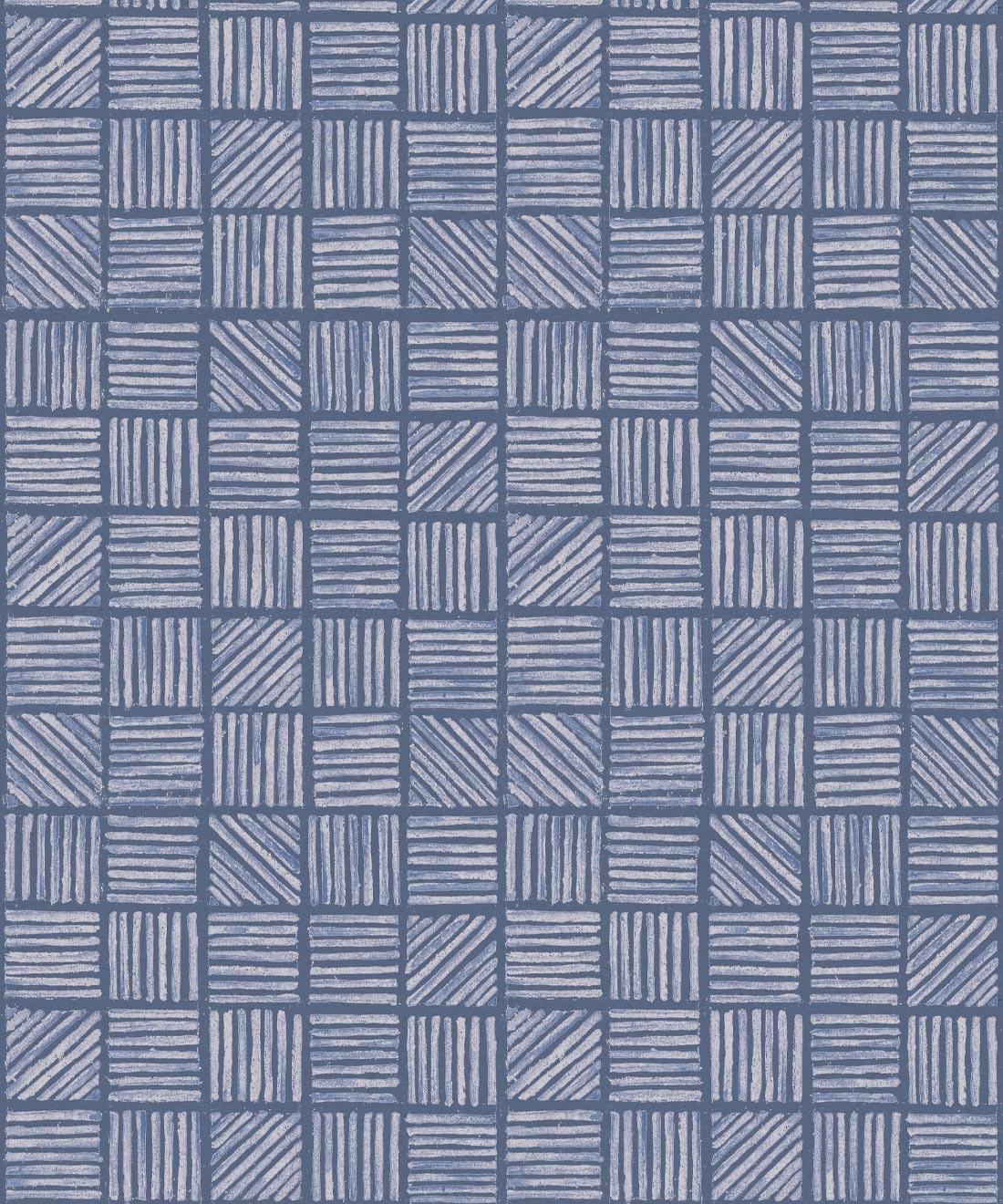 Lignes Deux Wallpaper, Blue Navy