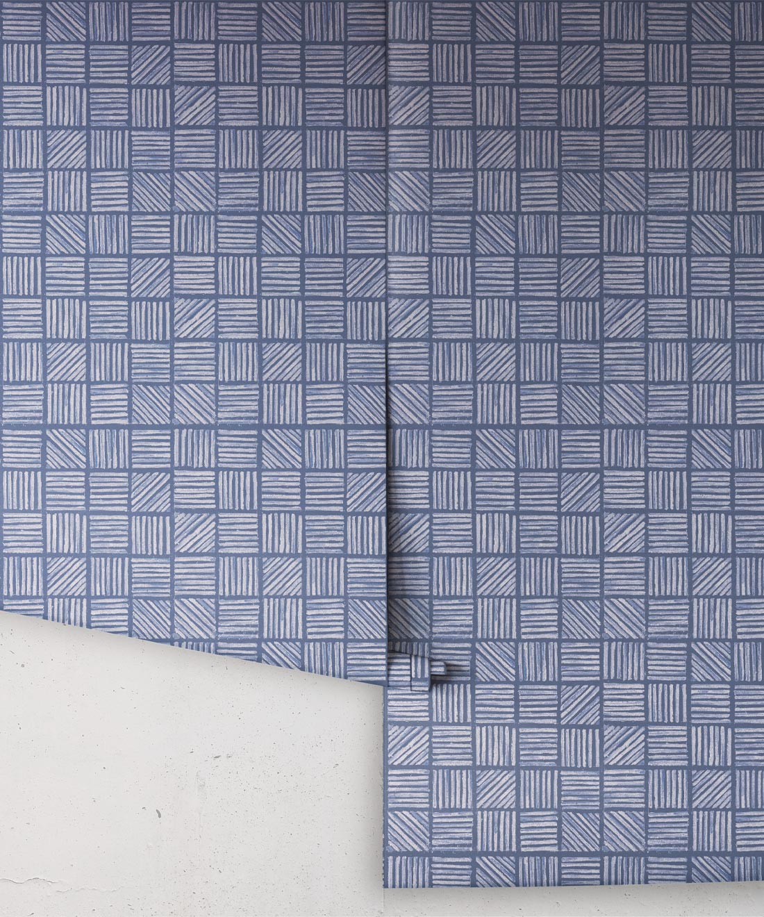 Lignes Deux Wallpaper, Blue Navy