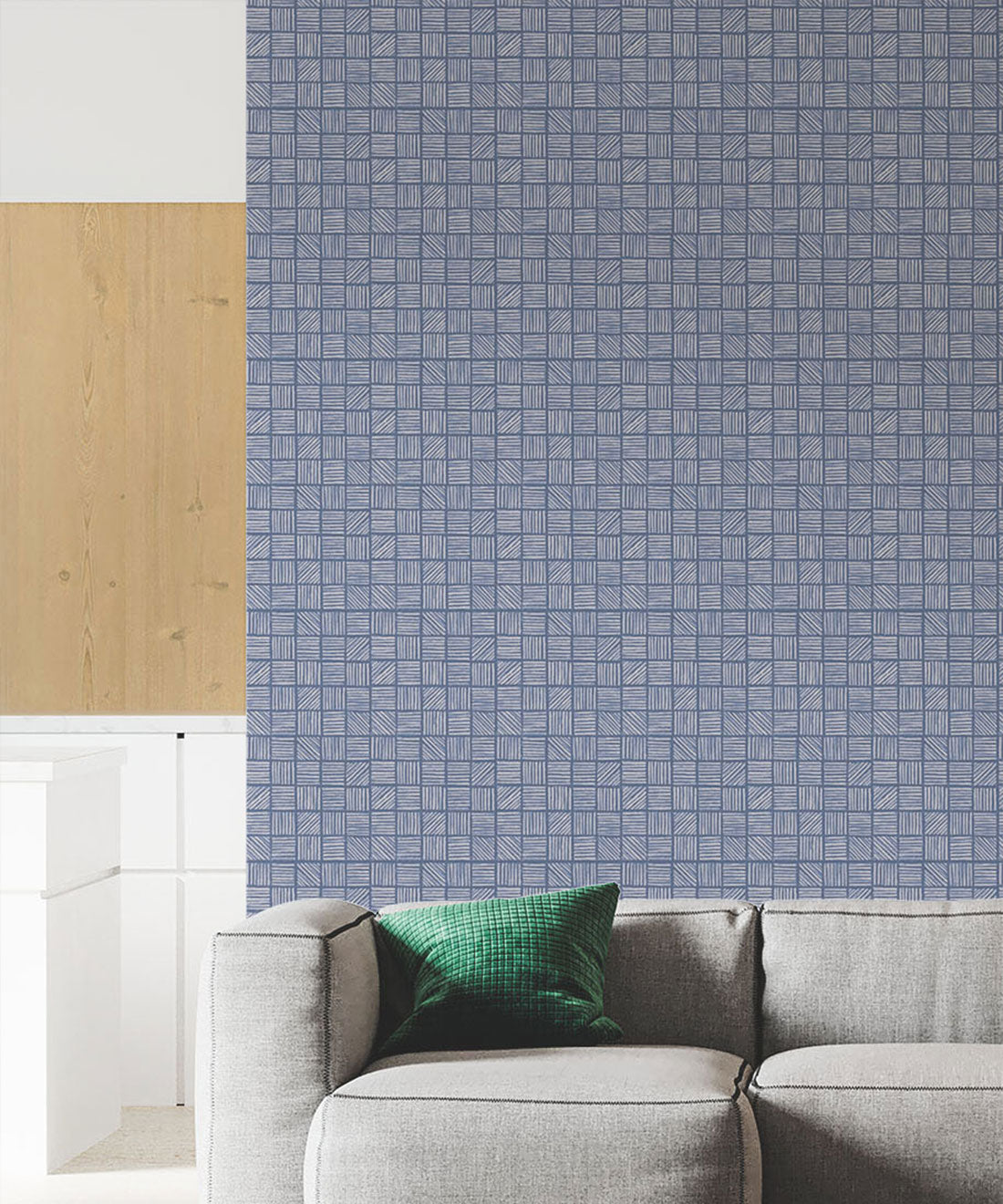 Lignes Deux Wallpaper, Blue Navy