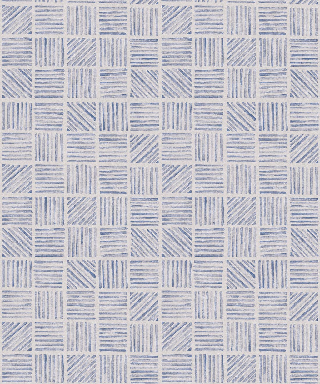 Lignes Deux Wallpaper, Blue White