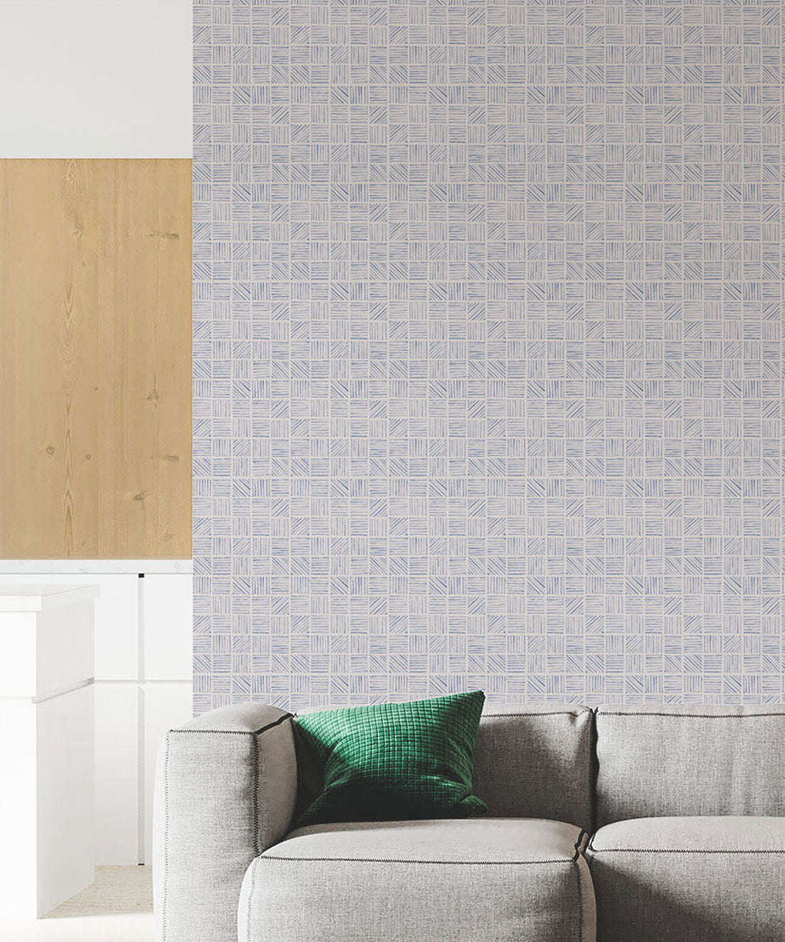 Lignes Deux Wallpaper, Blue White