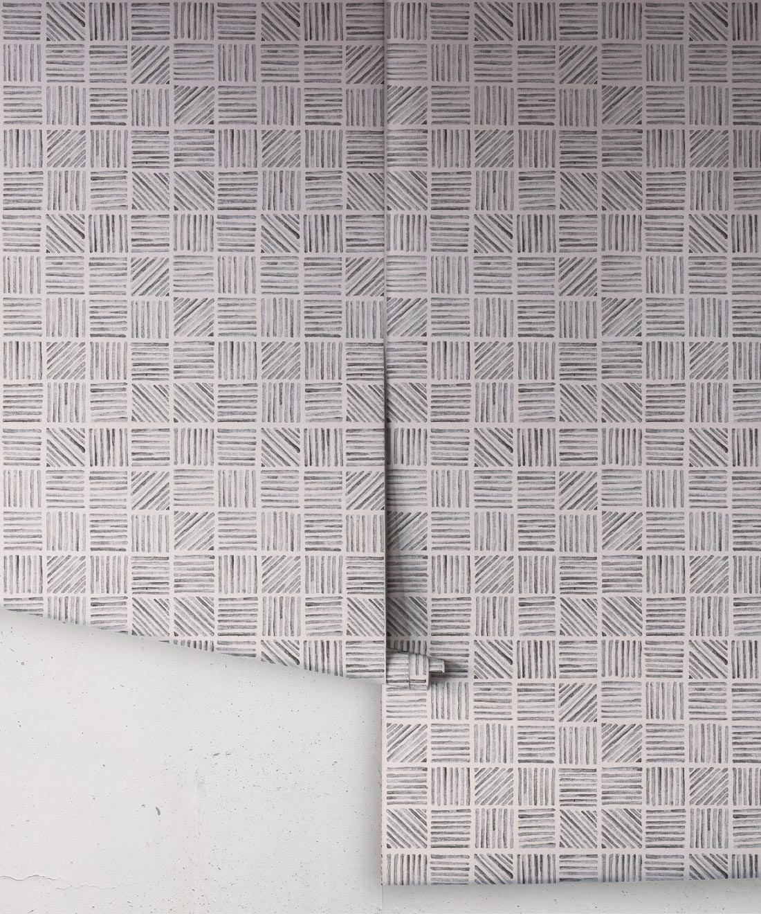 Lignes Deux Wallpaper, Charcoal Light Beige