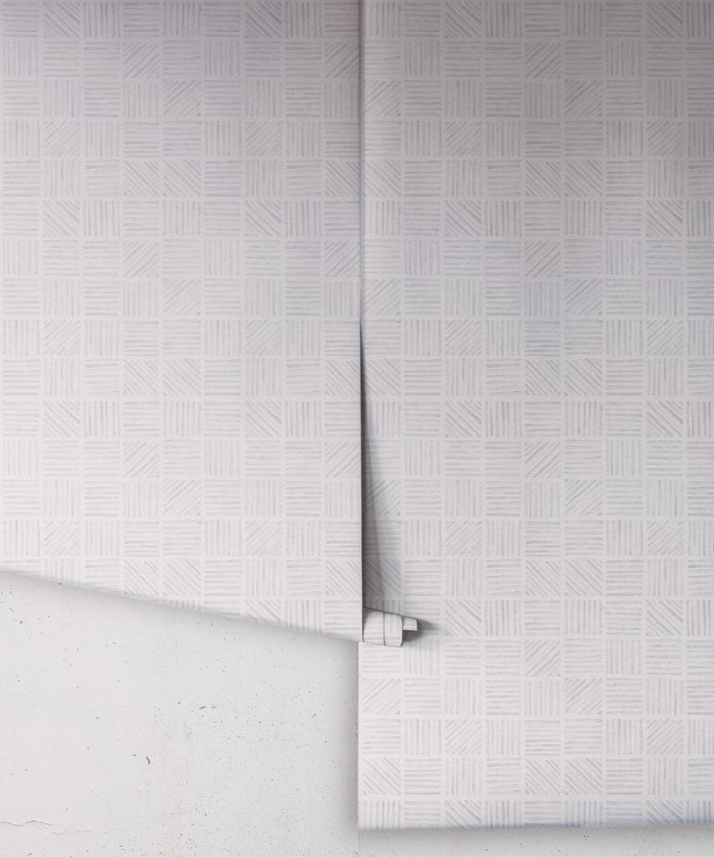 Lignes Deux Wallpaper, Grey White