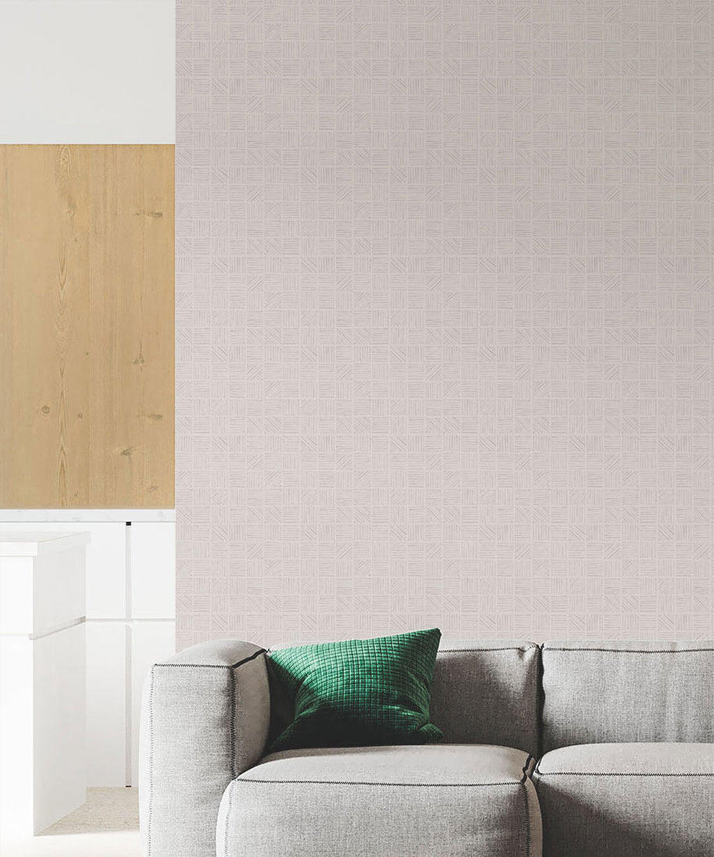 Lignes Deux Wallpaper, Grey White