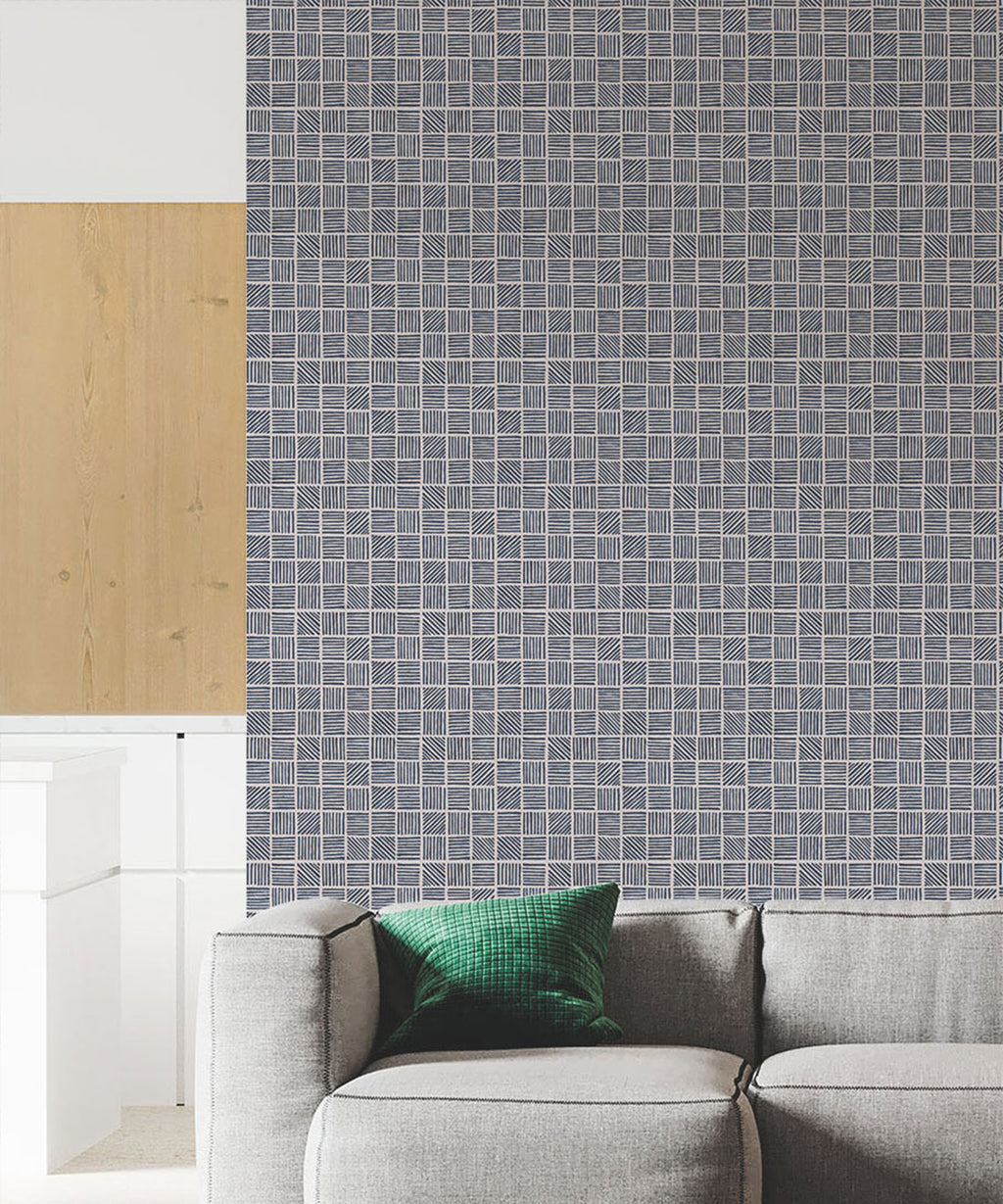 Lignes Deux Wallpaper, Midnight Light Beige