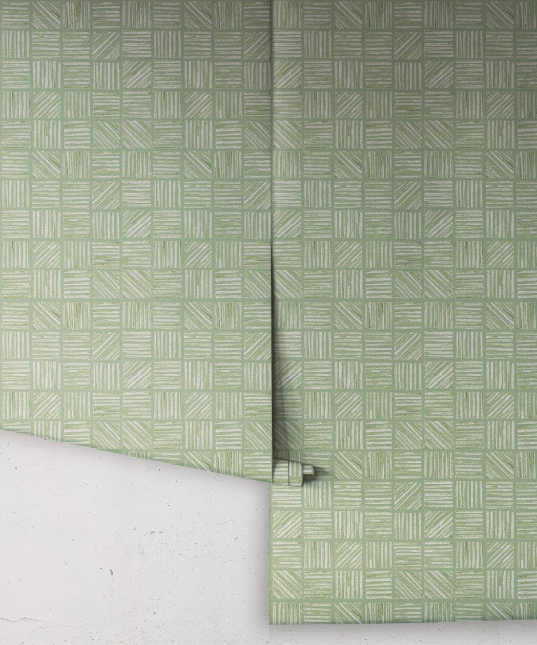 Lignes Deux Wallpaper, Sage Green