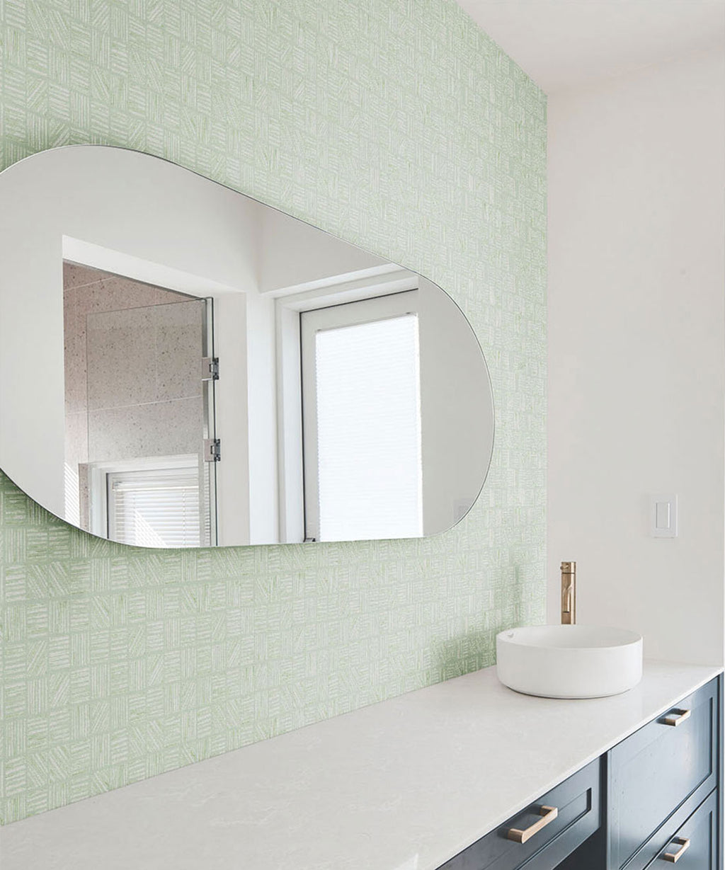 Lignes Deux Wallpaper, Sage Green