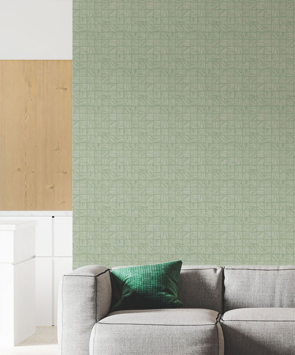 Lignes Deux Wallpaper, Sage Green