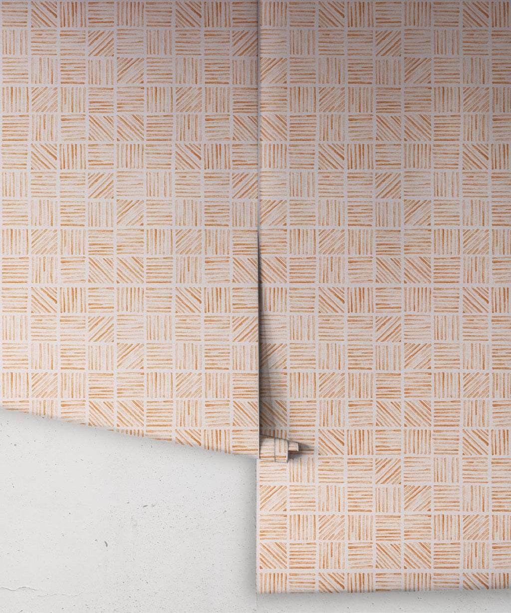 Lignes Deux Wallpaper, Sienna Light Beige
