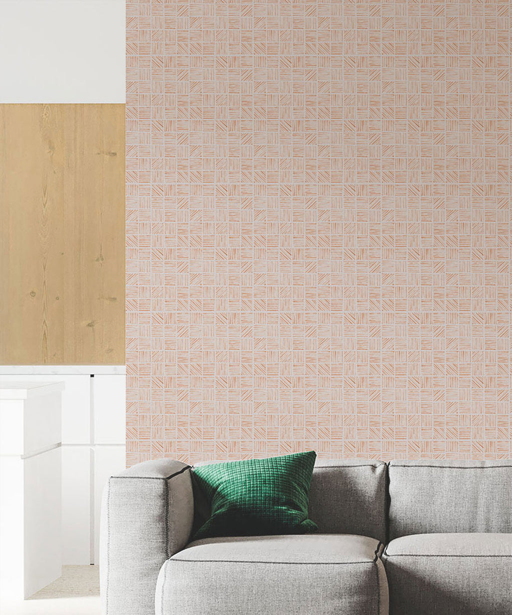 Lignes Deux Wallpaper, Sienna Light Beige