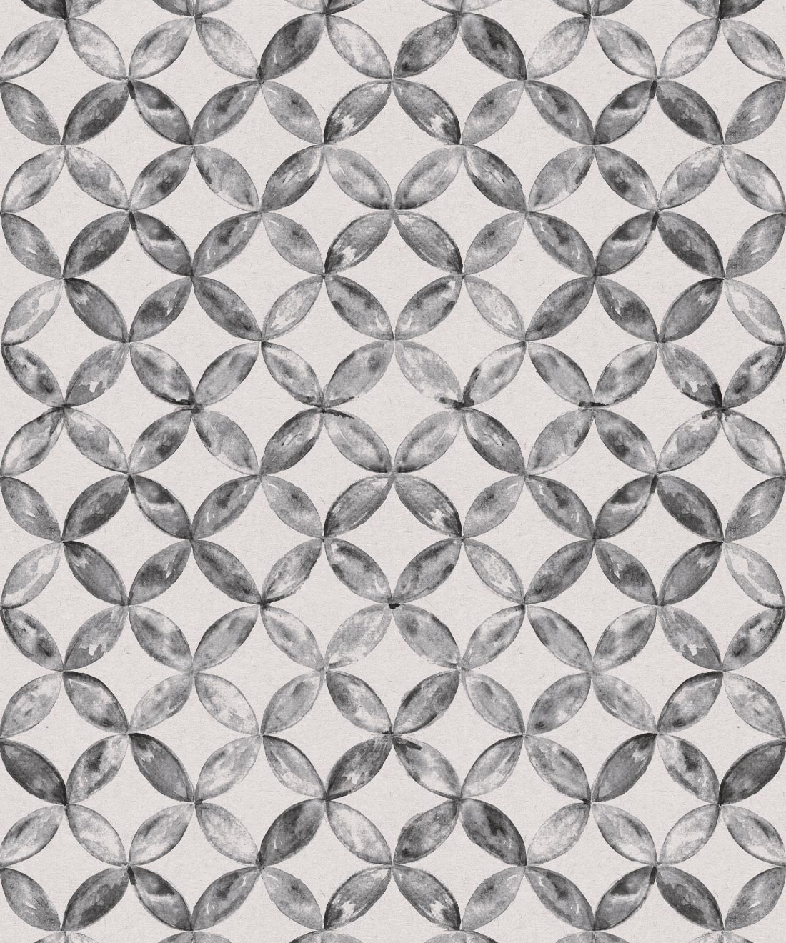 Pétales Deux Wallpaper, Charcoal White