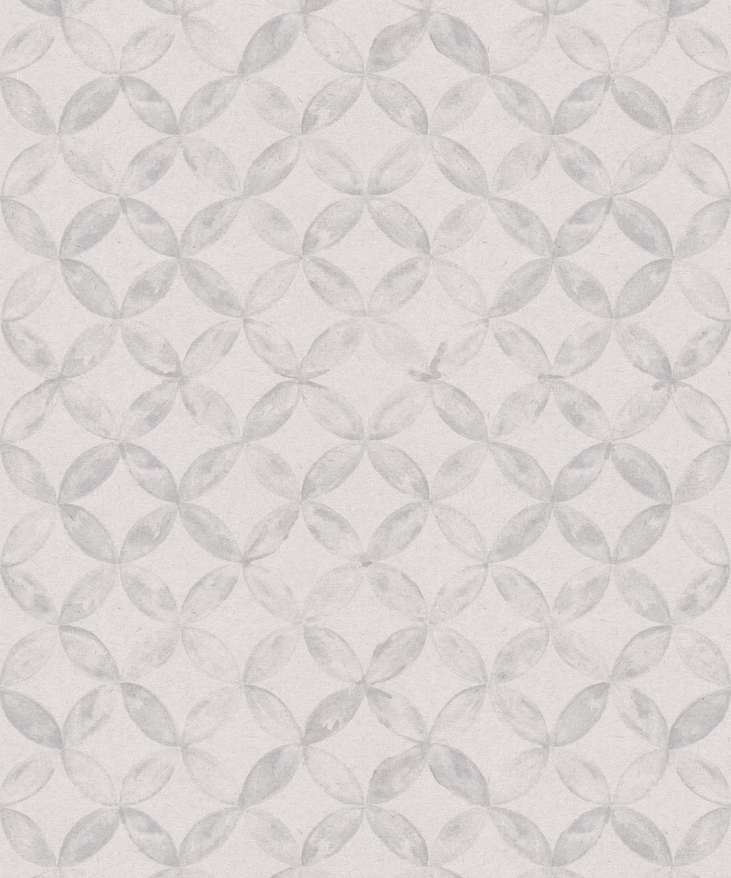 Pétales Deux Wallpaper, Grey White