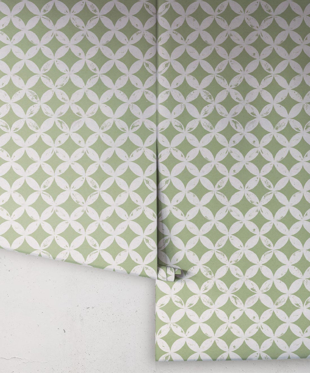 Pétales Deux Wallpaper, Snow Green
