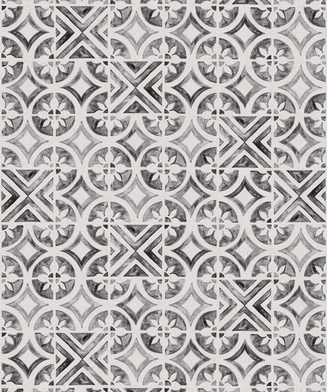 Pétales Trois Wallpaper, Charcoal White