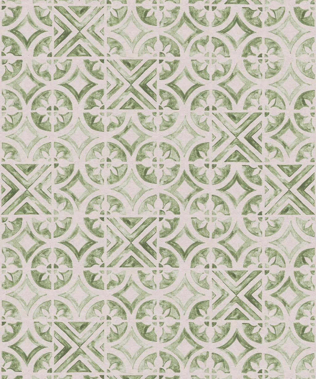 Pétales Trois Wallpaper, Sage Light Beige