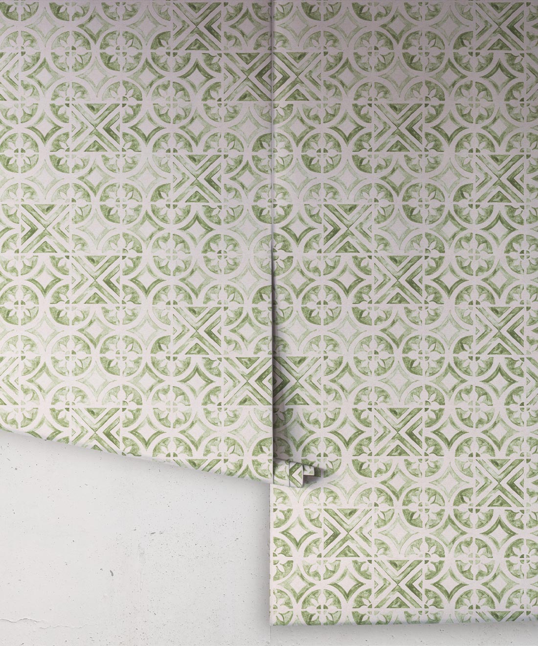 Pétales Trois Wallpaper, Sage Light Beige