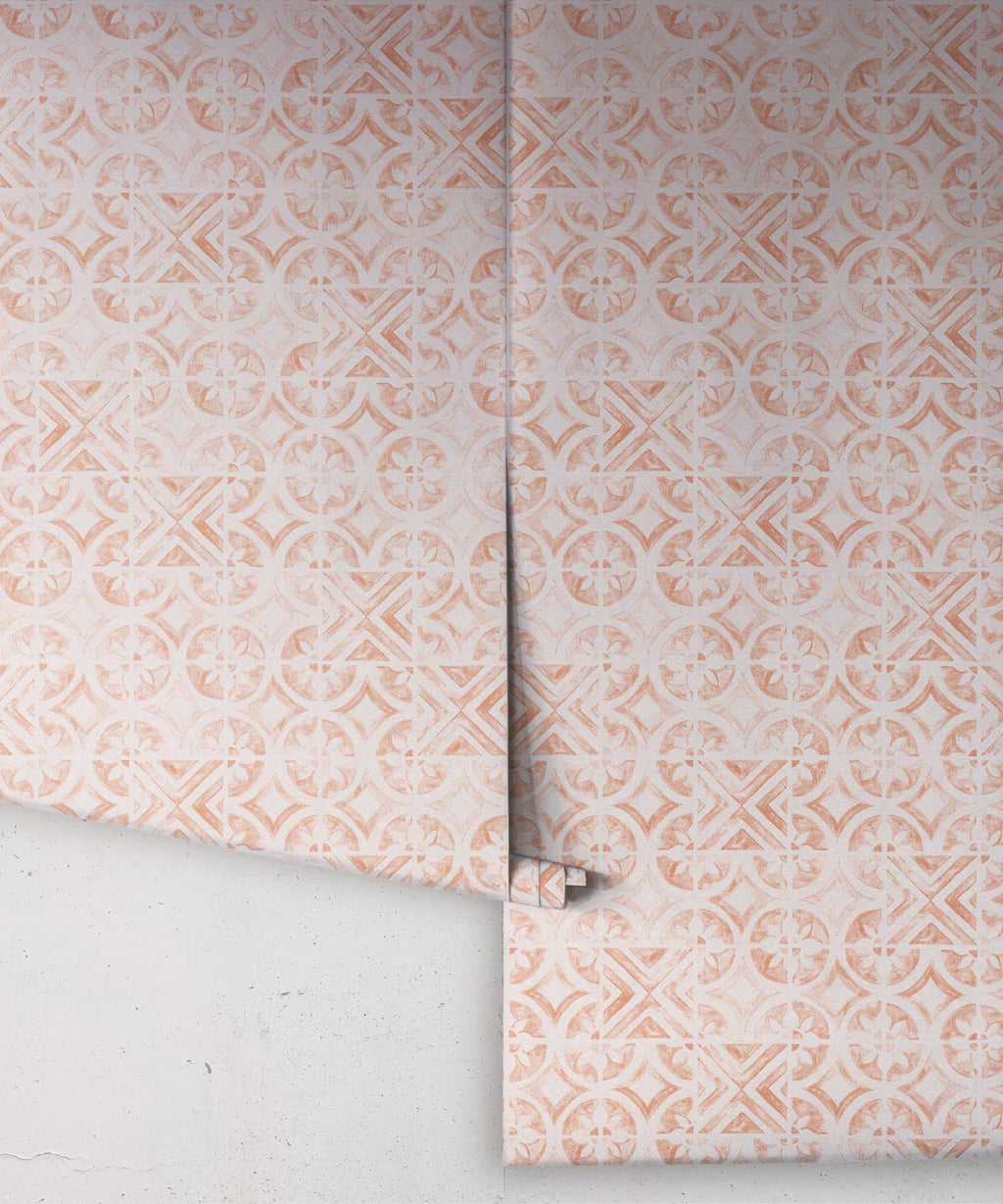Pétales Trois Wallpaper, Salmon Light Beige