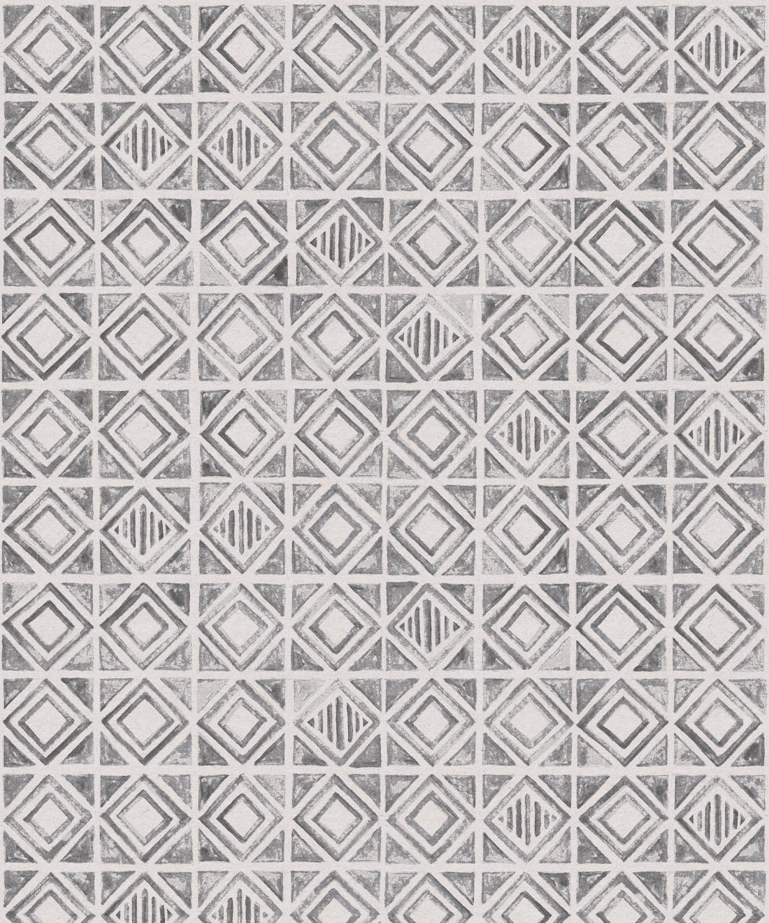 Tuile Wallpaper, Charcoal White
